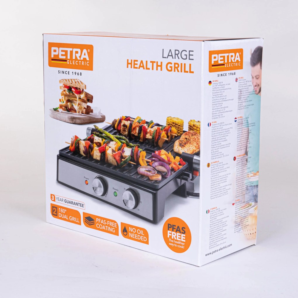 Grill elektryczny PETRA, regulacja temperatury