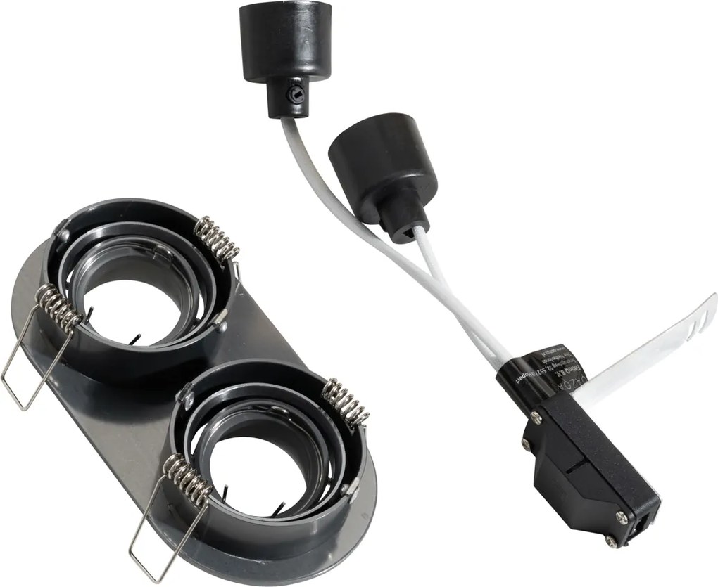 Zestaw 6 reflektorów wpuszczanych Gunmetal GU10 35mm z regulacją nachylenia 2-punktowe - Installa