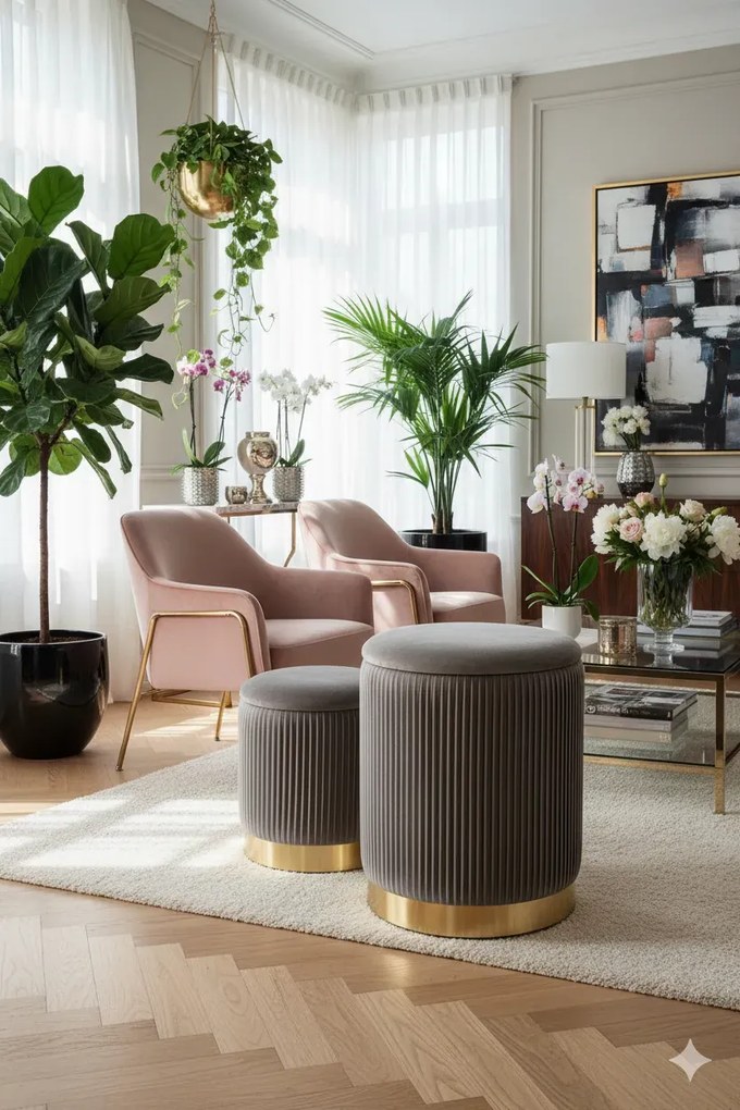 Zestaw puf welurowych T3-H67