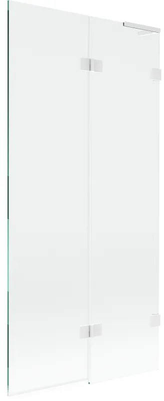 Mexen Lunar L parawan nawannowy 2-skrzydłowy prawy 90 x 150 cm, transparent, biały - 897L-090-100-20-00-P
