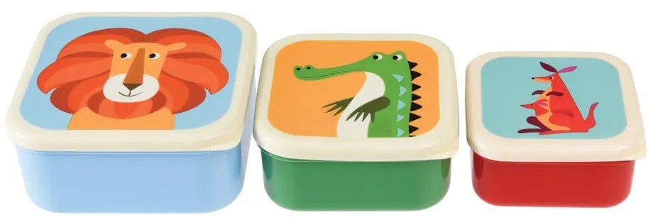 Komplet 3 pojemników na przekąski Rex London Creatures