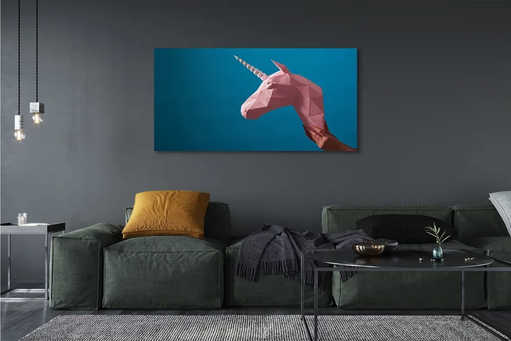 Zdjęcie na płótnie Różowy Jednorożec Origami