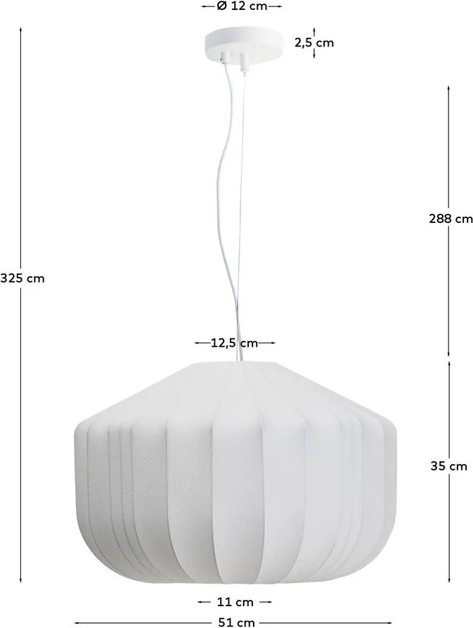 Biała lampa sufitowa z tekstylnym kloszem ø 51 cm Somar – Kave Home