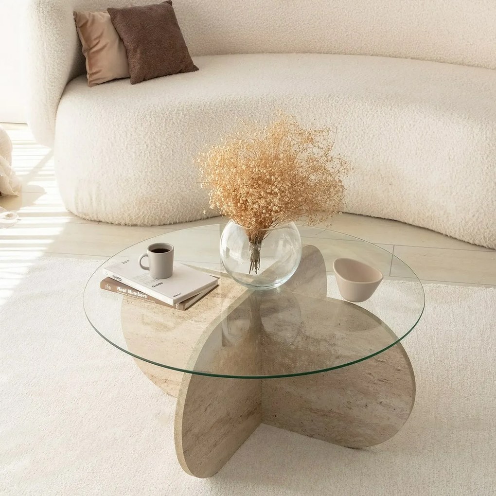 Stolik konferencyjny Bubble Travertine