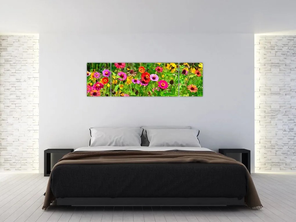 Obraz kwiatów polnych (170x50 cm)