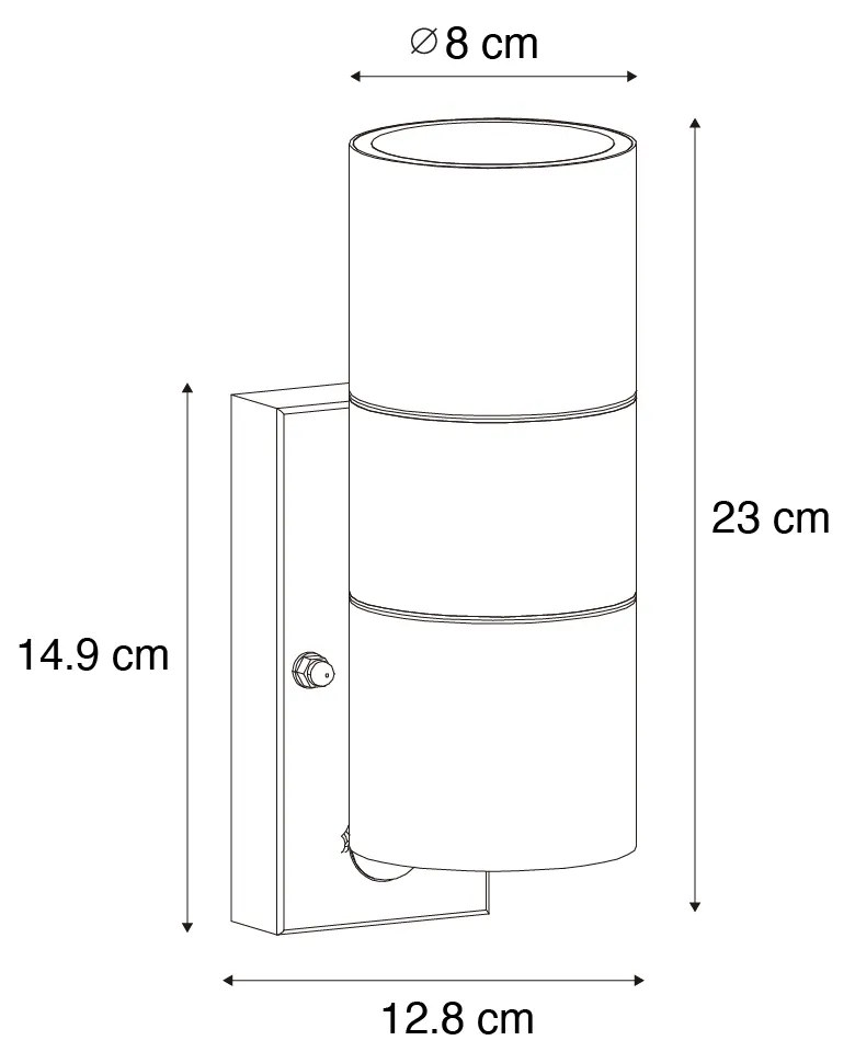 Zewnetrzna Kinkiet / Lampa scienna zewnętrzny czarny 2-punktowy AR70 z czujnikiem ruchu - Duo Nowoczesny Oswietlenie zewnetrzne