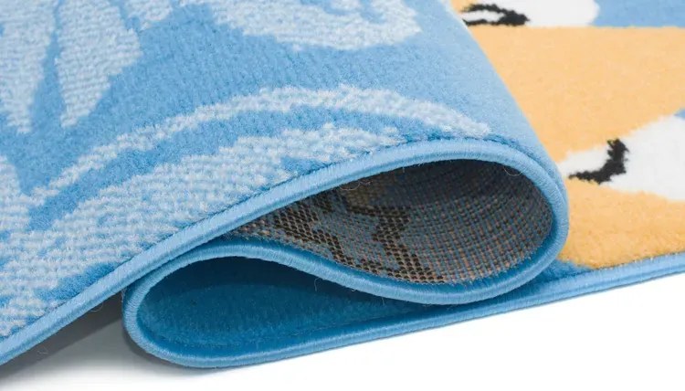 Niebieski dywan z motywem kowbojskim L0-E63