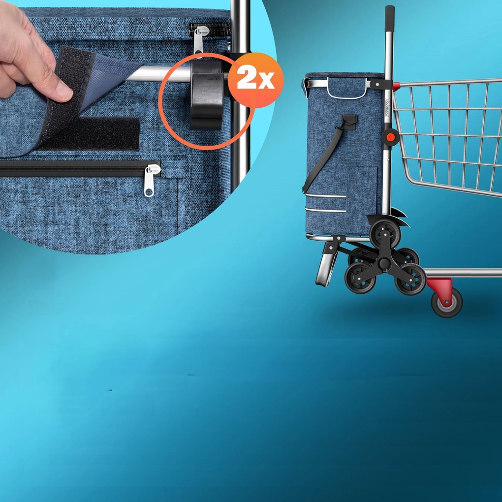 Torba na zakupy na kółkach do schodów COMFORT, 50l, niebieska Monzana