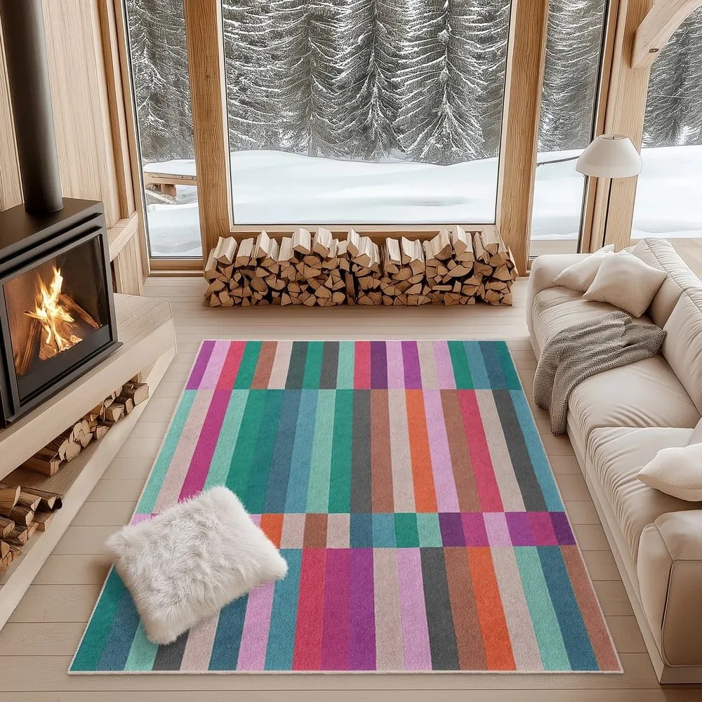 Turkusowy dywan odpowiedni do prania 60x100 cm Acid Rain – Mila Home
