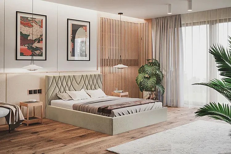 Tapicerowane łóżko 140x200 F8-B27