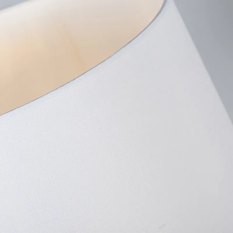 Lampa stołowa czarna z kloszem białym 35 cm regulowana - Parte Nowoczesny Oswietlenie wewnetrzne