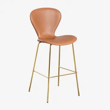 Zestaw 2 Wysokich Stołków Uit ↑75 Cm & Goud & Sztucznej Skóry Camel & Sztucznej Skóry - Sklum