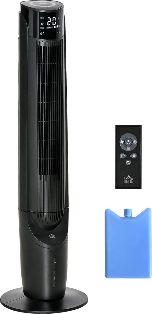 HOMCOM Klimatyzator Wieżowy z 4 Trybami, 3 Prędkościami, Timerem, Plastikowy