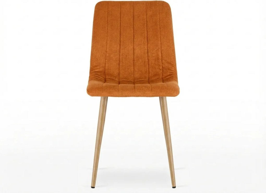Terakotowe aksamitne krzesło LAVA