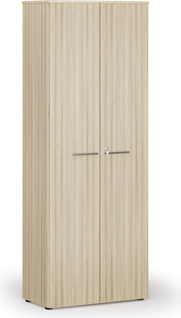 Szafa biurowa z drzwiami PRIMO WOOD, 800 x 420 x 2128 mm, dąb naturalny