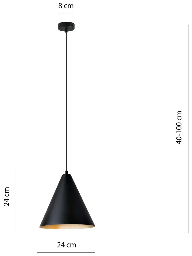 Nowoczesna lampa wisząca czarno-złota - D121-Orla