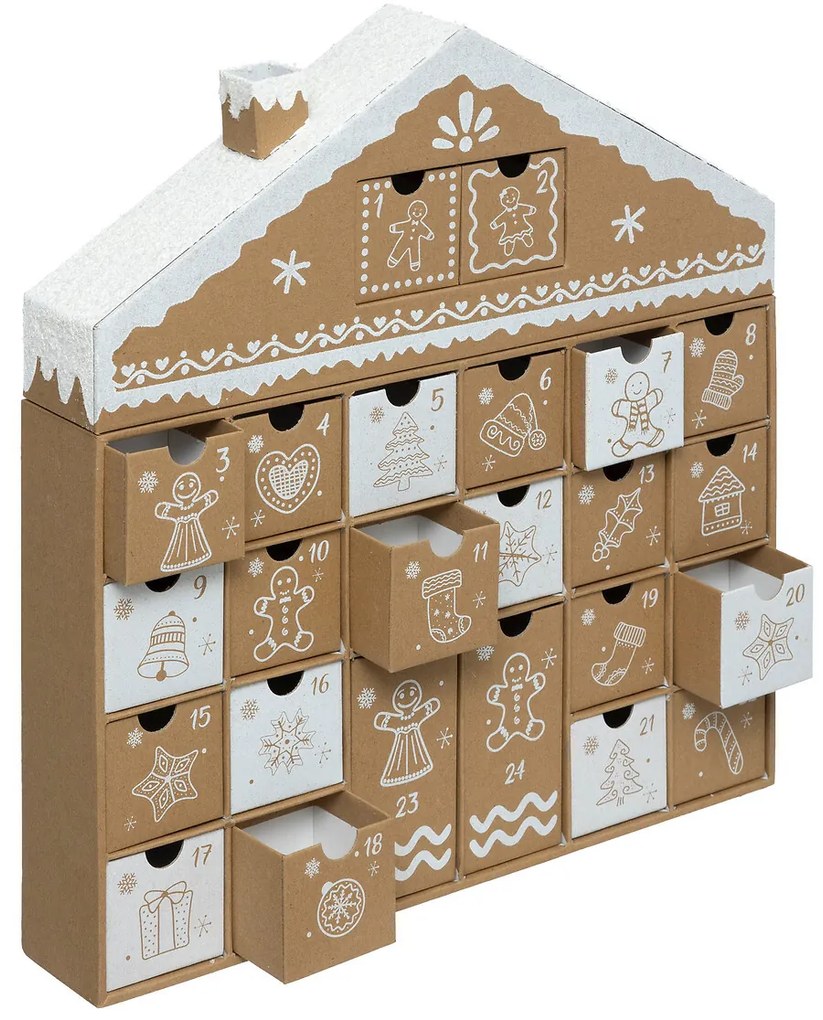 Kalendarz adwentowy w kształcie domu, 38 x 41 cm