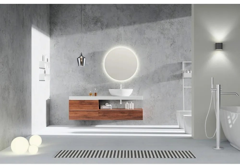 Lustro ścienne z oświetleniem ø 60 cm Luna – Mirrors and More