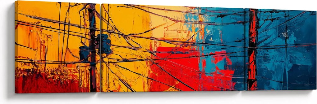 Obraz - Abstrakcyjne linie elektryczne (170x50 cm)