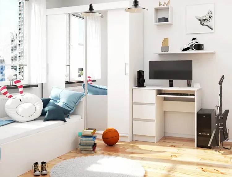 Biurko dla dzieci i młodzieży dąb sonoma + biały K7-Z99