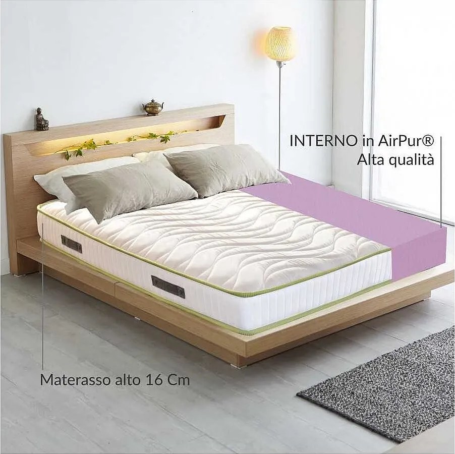Dream Air Materac H16, z monoblokiem AirPur®, ortopedyczna pianka wodna z poliuretanu, z wysokiej jakości tkaniną antyroztoczową, King Size 200x200