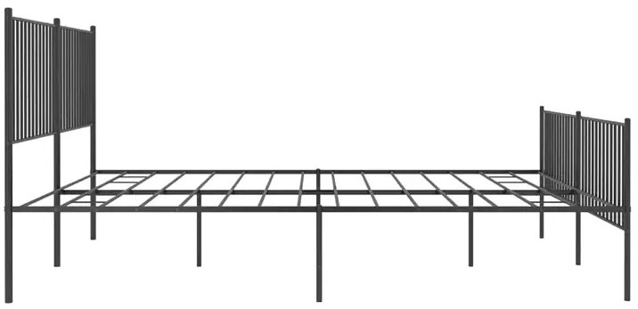 Czarne metalowe łóżko małżeńskie 200x200cm - Romaxo