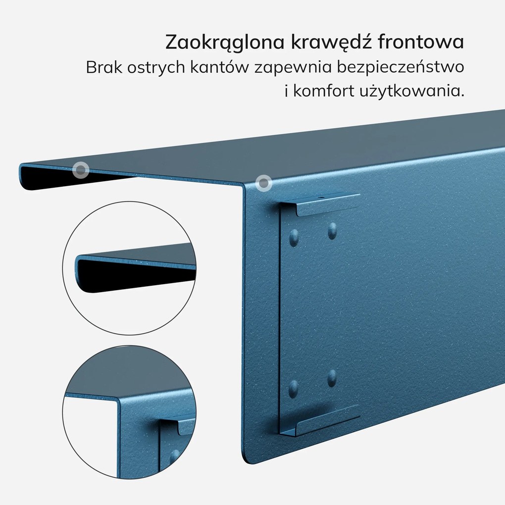 Półka wisząca metalowa granatowa, 400 mm: JOANNE Modern