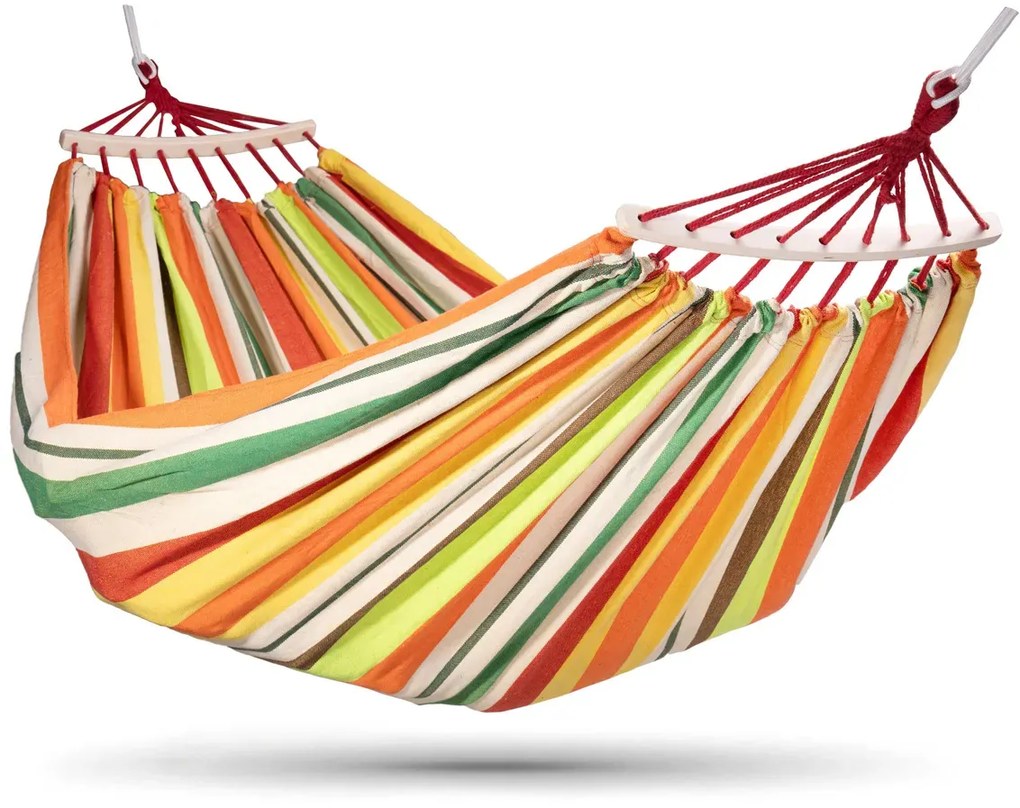 Dwuosobowy w paski hamak ogrodowy K0-K14