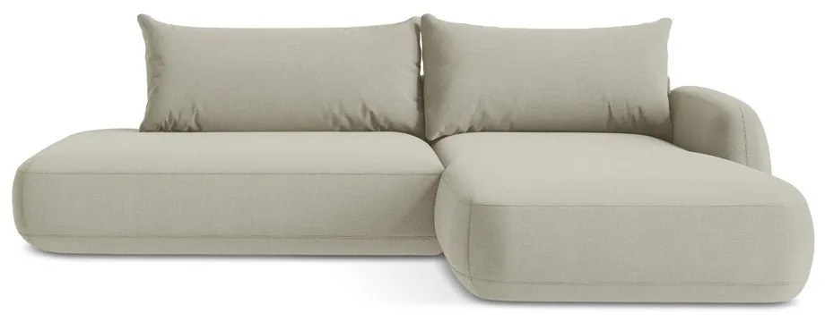 Beżowy rozkładany narożnik (prawostronny/z szezlongiem) Hale – Makamii