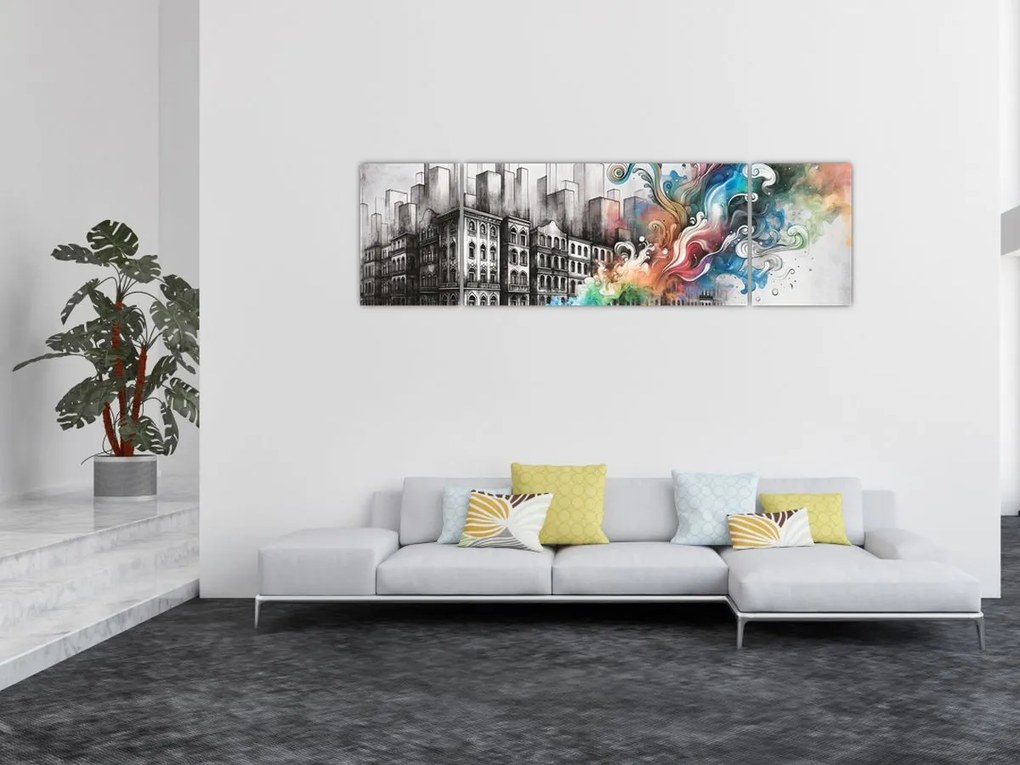 Obraz - Przemysłowe życie (170x50 cm)