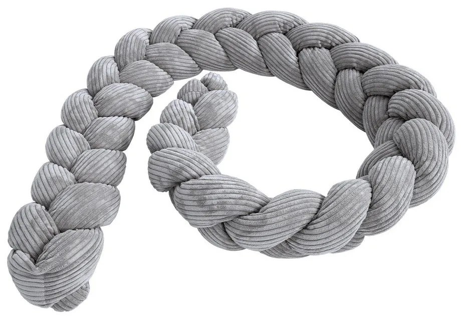 Szary sztruksowy ochraniacz do łóżeczka 300 cm – Meowbaby