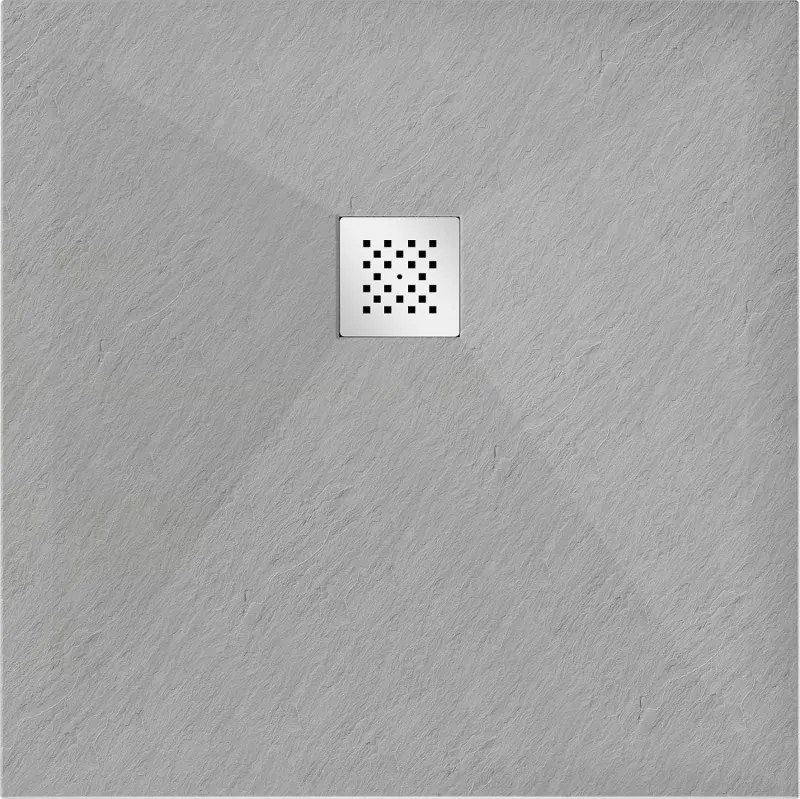 Mexen Stone+ brodzik kompozytowy kwadratowy 100 x 100 cm, szary-beton - 44611010