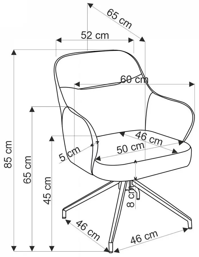 Popielaty fotel obrotowy tapicerowany Z8-C60