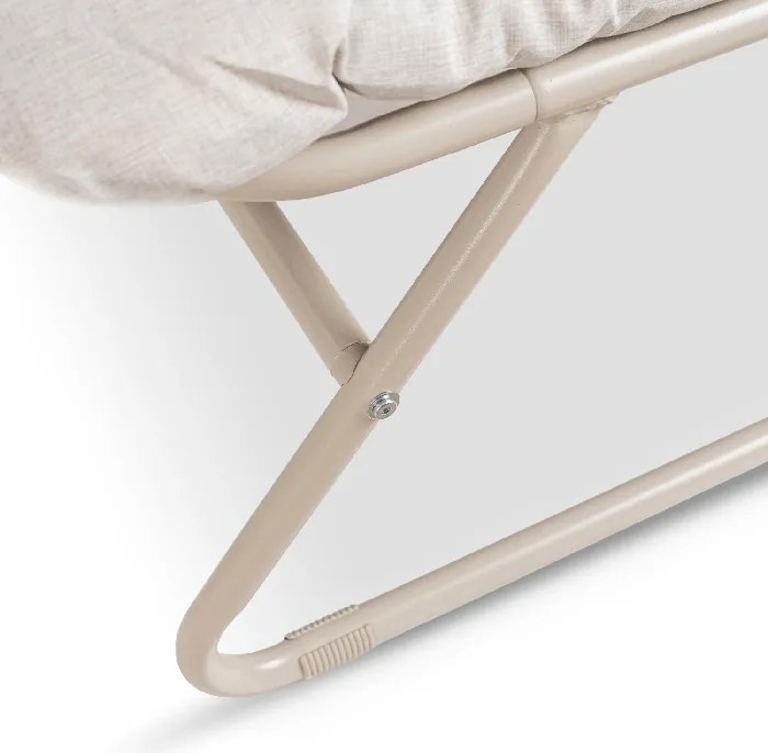 Fotel Ogrodowy KALISTA z Podnóżkiem Beżowy Nowoczesny