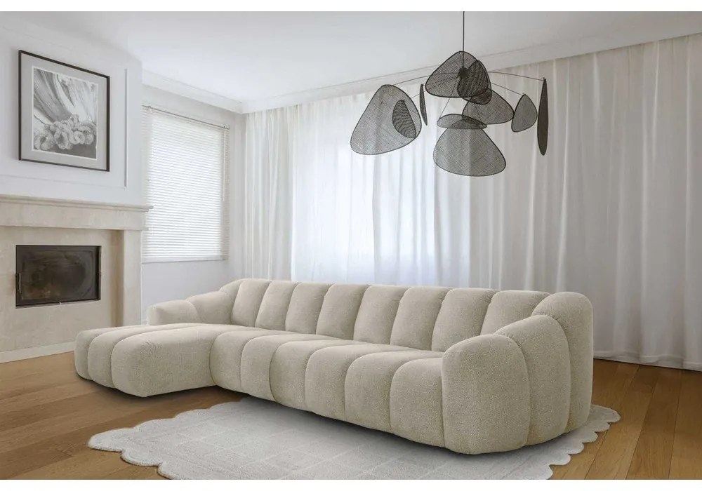 Beżowy narożnik (lewostronny/z szezlongiem) Shell – Miuform