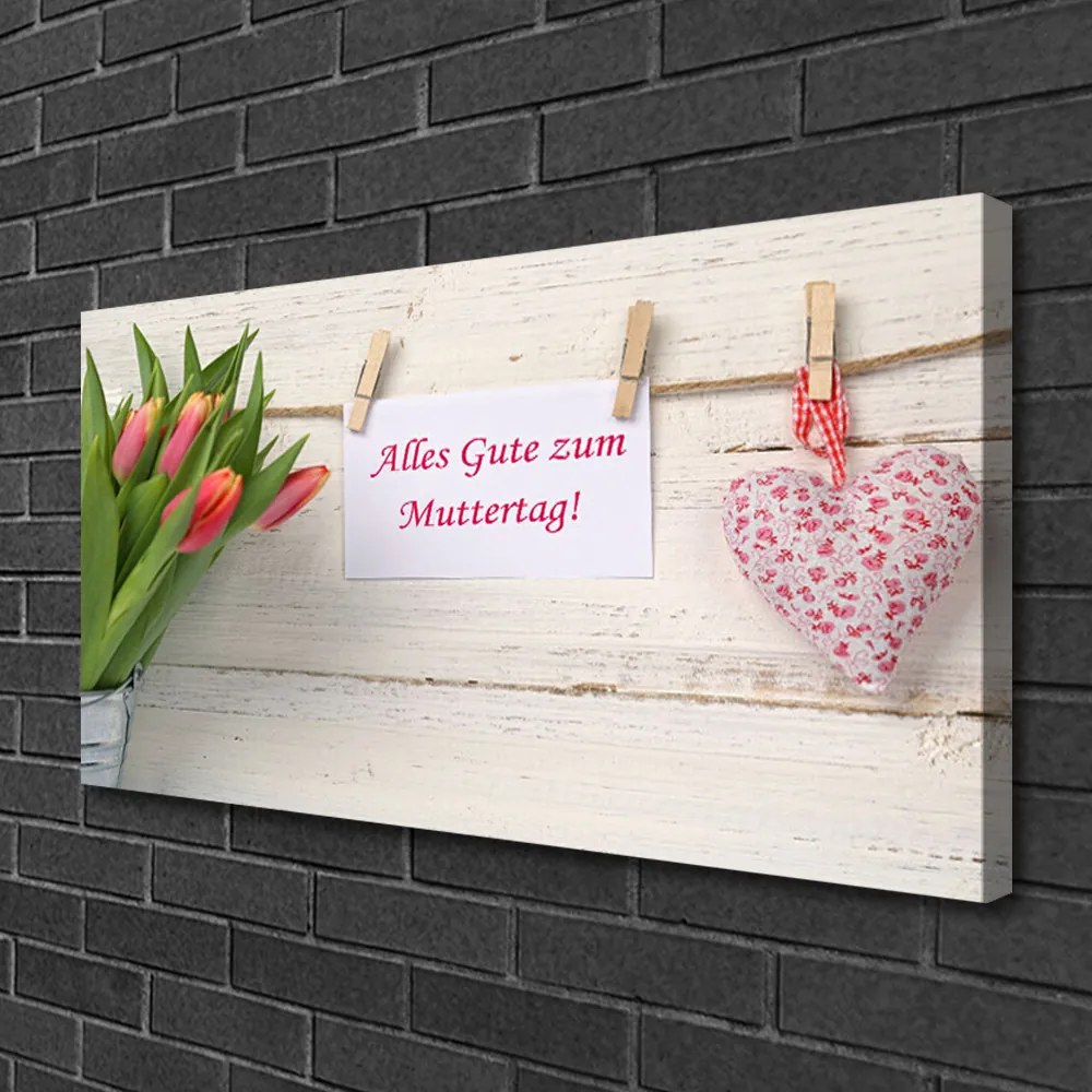 Obraz canvas Artystyczne Serce z Tulipanów