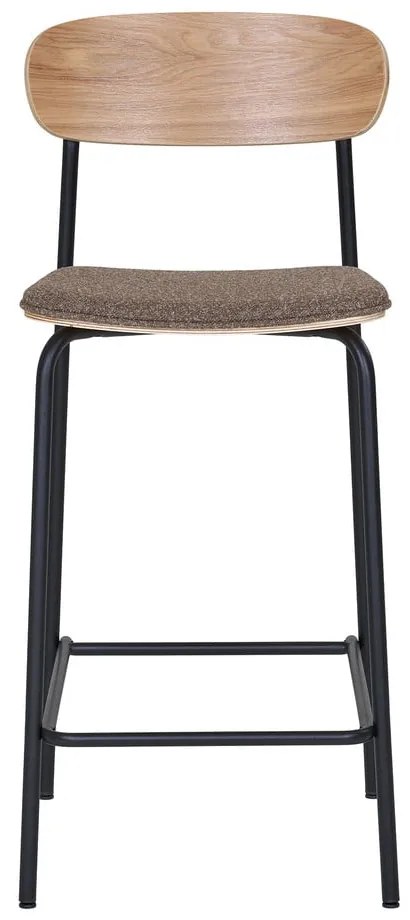 Czarny/brązowy hoker sztaplowany w dekorze jesionu (wysokość siedziska 66 cm) Estepona – House Nordic