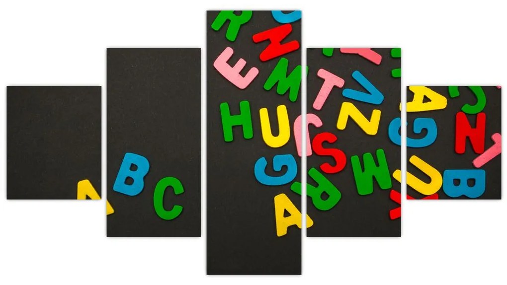 Obraz - kolorowe litery (125x70 cm)