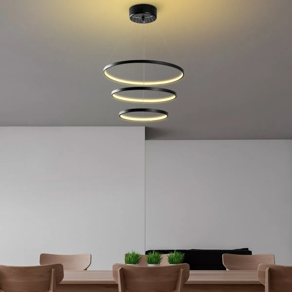 Zawieszany żyrandol LED Simit - 13697, czarny