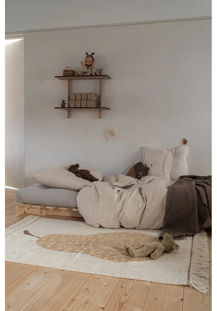 Fotel rozkładany z beżowym lnianym obiciem Karup Design Roots Raw/Linen