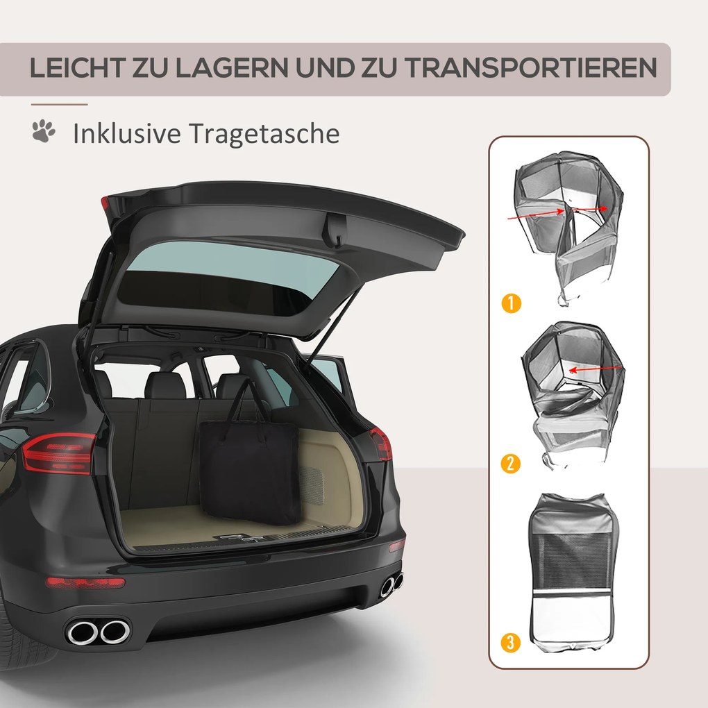 PawHut Kojec Zagroda Wybieg dla Szczeniąt Zwierząt Oxford 120x58cm Czarny Kremowo-Biały | Aosom PL