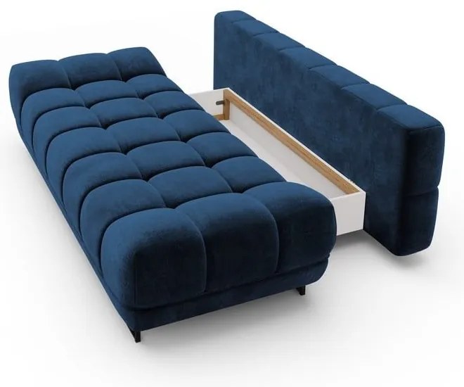 Granatowa 3-osobowa sofa rozkładana z aksamitnym obiciem Windsor &amp; Co Sofas Cirrus