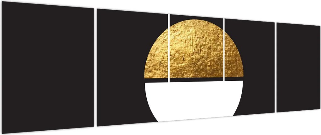 Obraz - Abstrakcja złoto i czerń N⁰1 (170x50 cm)