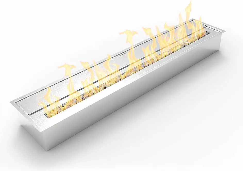 Palnik do kominka bioetanolowego ze stali nierdzewnej, 7 litrów, 91,5 x 18,7 x 9,5 cm