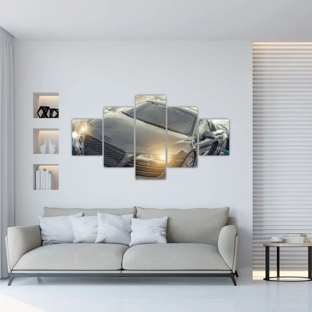 Obraz samochodu Audi - szary (125x70 cm)