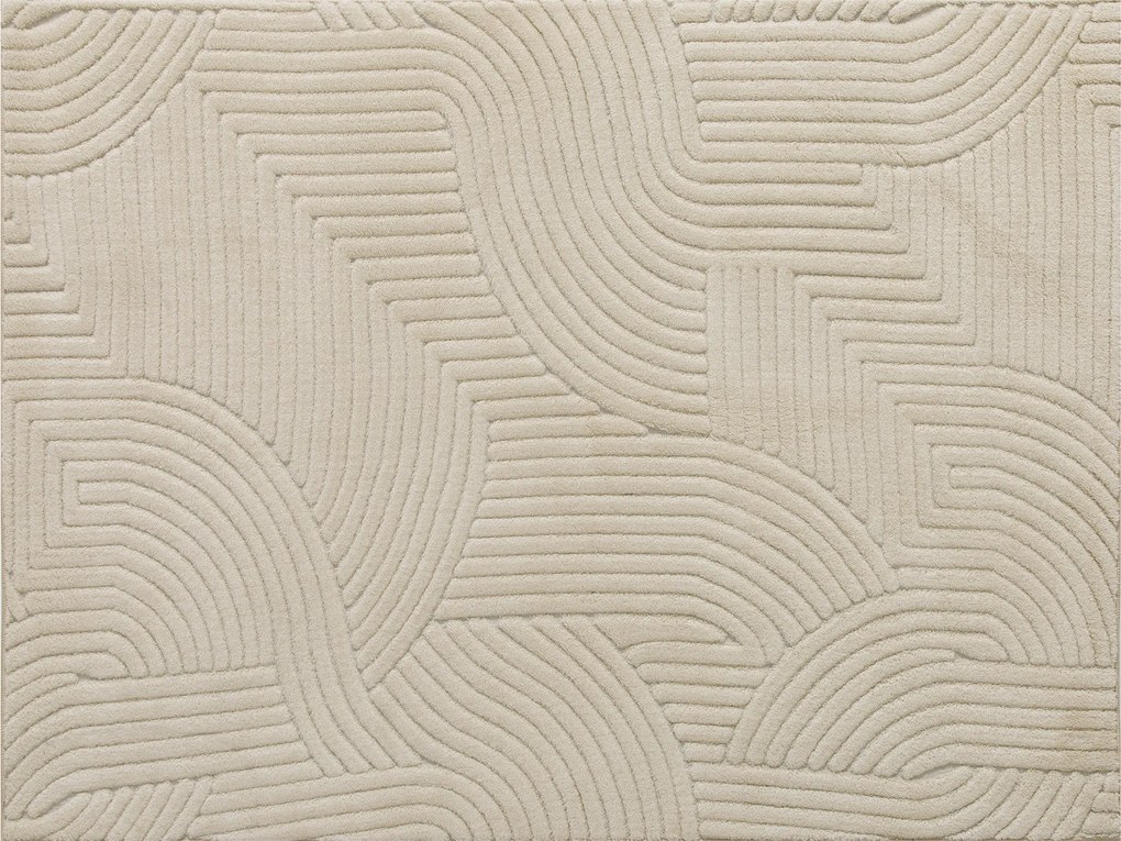 HOMCOM Maszynowo tkany dywan, wysokość 15 mm, wszechstronny, antypoślizgowy, kremowy