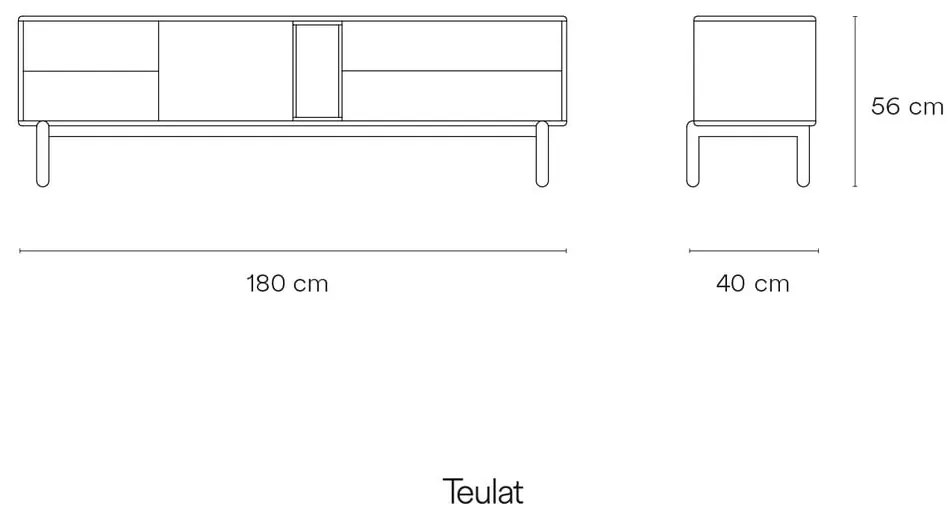 Ciemnoszara szafka pod TV 180x56 cm Corvo – Teulat