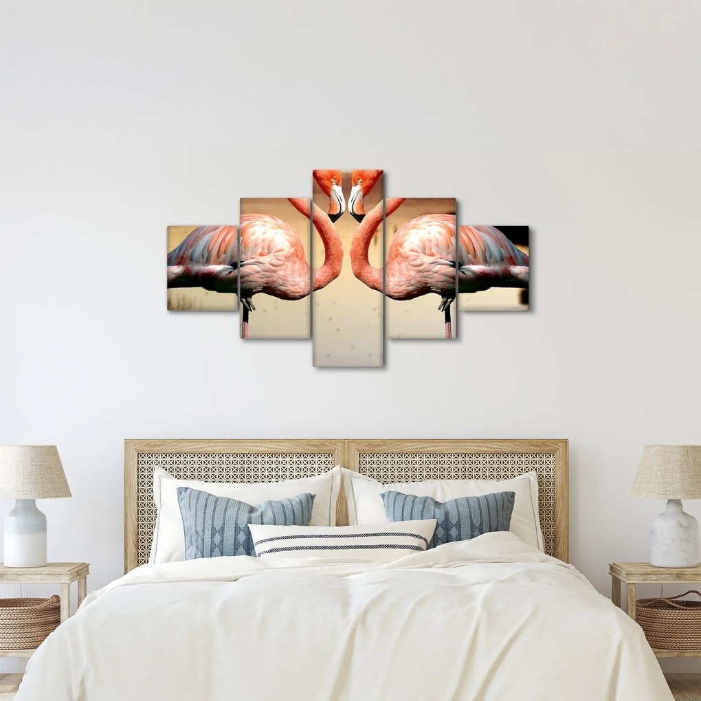 Obraz - dwa flamingi (125x70 cm)
