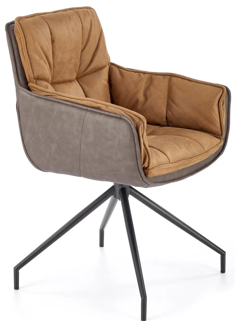 Krzesło czarny odcienie brązu K523 obrotowe eco skóra tkanina