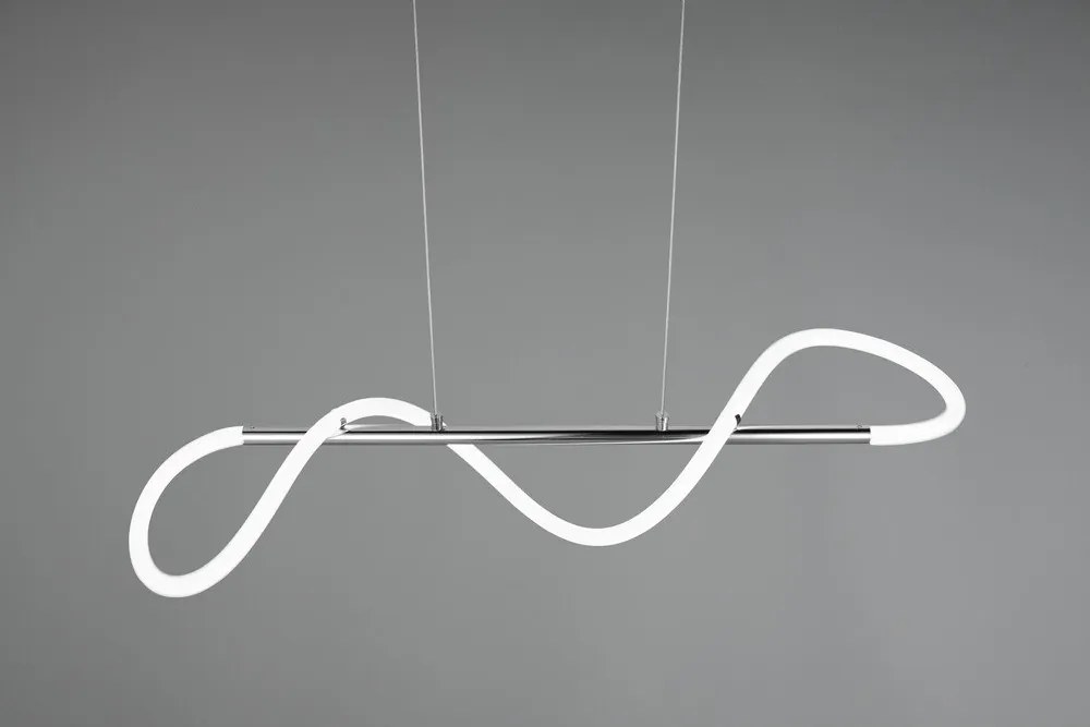 Metalowa lampa wisząca LED ze ściemniaczem w kolorze srebra Argos – Reality